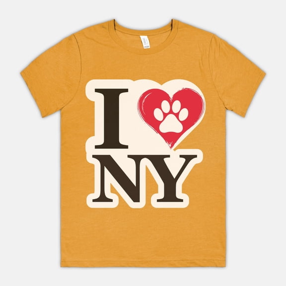 I Love NY Paw in Heart Crew Neck Tee