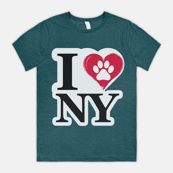 I Love NY Paw in Heart Crew Neck Tee
