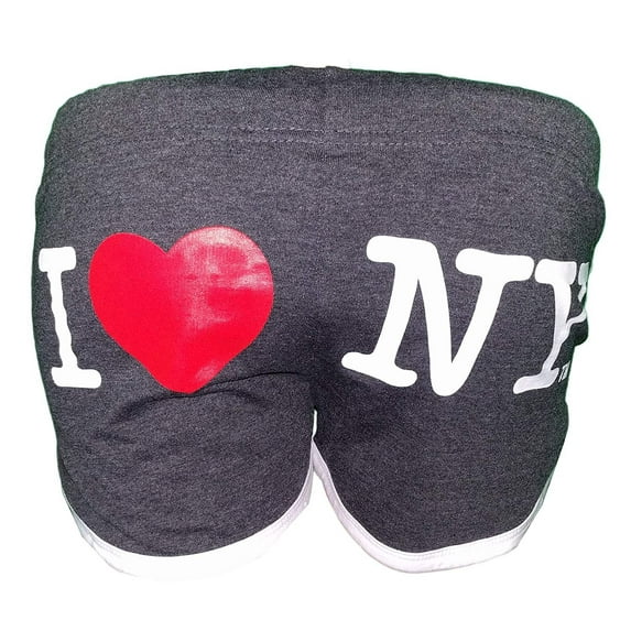 I Love NY Summer Shorts Ladies Charcoal S