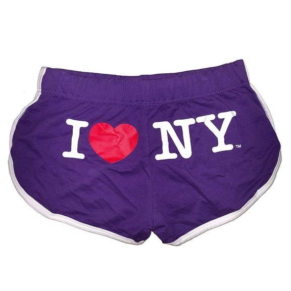 I Love NY Summer Shorts Ladies Purple L