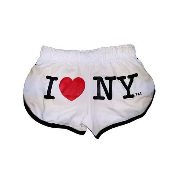 I Love NY Summer Shorts Ladies White, Small