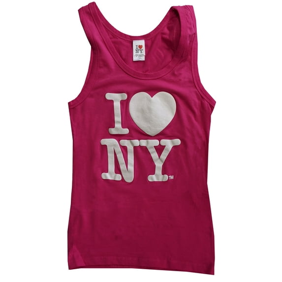 I Love NY Tank Top Ladies Heart Logo Womens New York City Summer Hot Pink, Medium