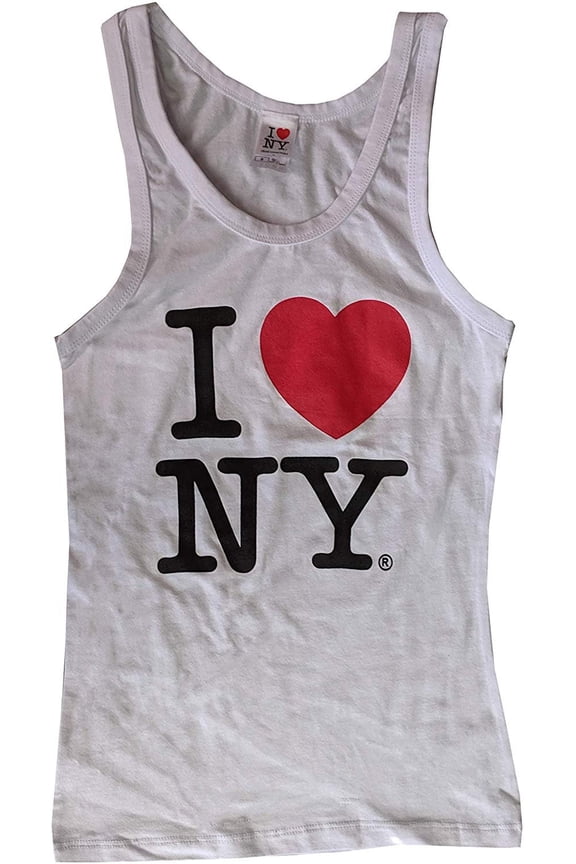 Tank Top Ladies Heart Logo Womens New York City Summer White, Medium