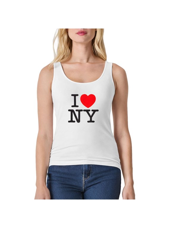 I Love NY Women's Tank Top, Classic New York Sleeveless Tee S