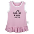 thumbnail image 1 of I Love Naps Milk And Social Justice Funny Dresses For Baby, Newborn Babies Skirts, Infant Princess Dress, 0-24M Kids Graphic Clothes (Pink Sleeveless Dresses, 12-18 Months), 1 of 4
