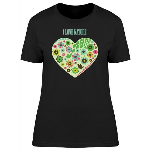 I Love Nature Heart Doodle Tee Women's -Image by Shutterstock