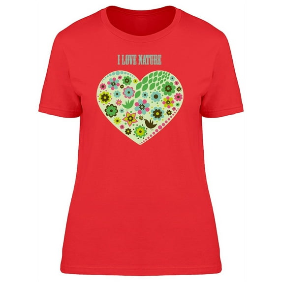 I Love Nature Heart Doodle Tee Women's -Image by Shutterstock