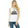 thumbnail image 1 of I Love Nerds Womens Sleeveless Shirt, Small White, 1 of 4