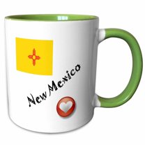 3drose, I Love New Mexico, 15oz Two-tone Green Mug