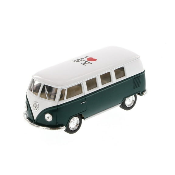 I Love New York 1962 Volkswagen Classic Bus, Teal - Kinsmart 5060D-ILNY - 1/32 Scale Diecast Model Toy Car (Brand New, but NOT IN BOX)