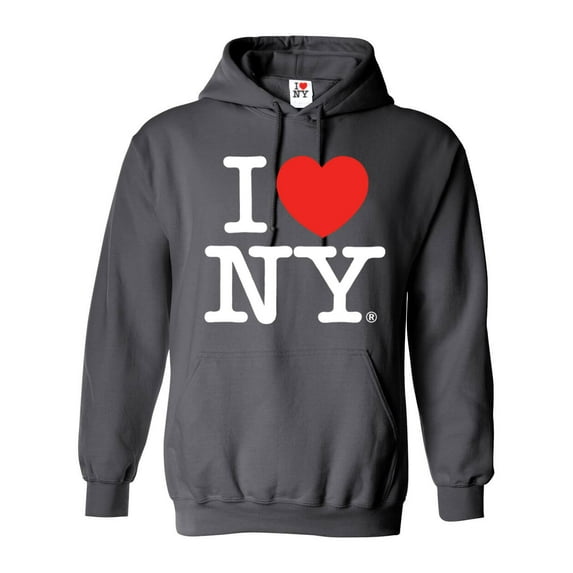 I Love New York Adult Hoodie Dark Heather 2XL