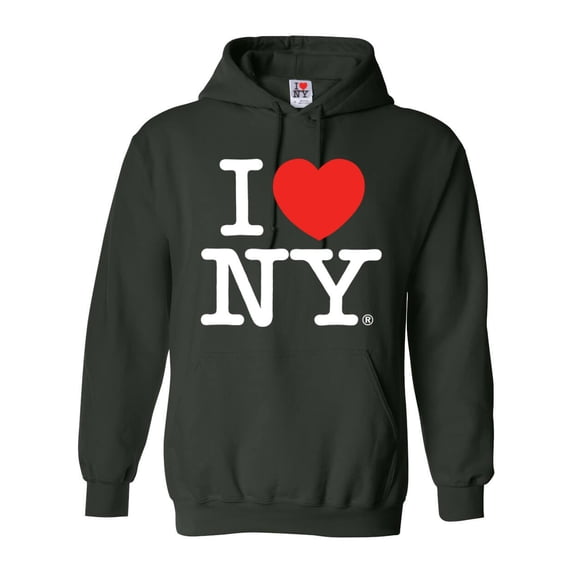 I Love New York Adult Hoodie Forest Green XL