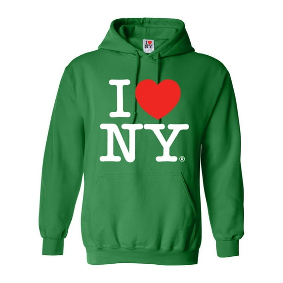 I Love New York Adult Hoodie Irish Green M