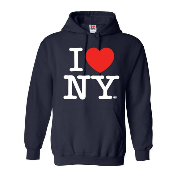 I Love New York Adult Hoodie Navy 2XL