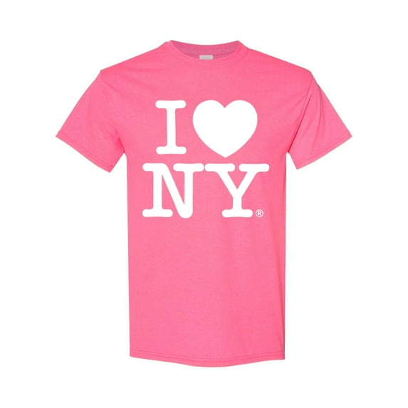 I Love New York Adult T-Shirt Neon Pink S