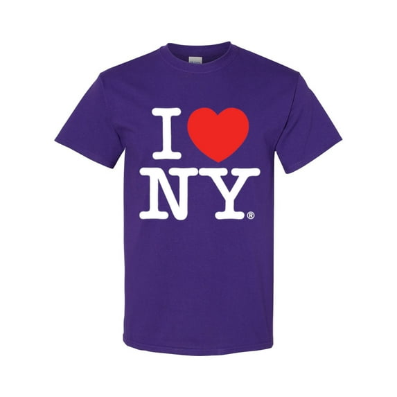 I Love New York Adult T-Shirt Purple S