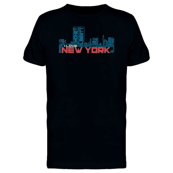 I Love New York Blue Skyline T-Shirt Men -Image by Shutterstock, Male Small
