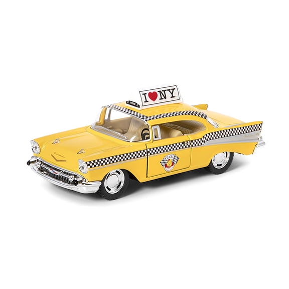 I Love New York Chevy Bel Air Taxicab, Yellow - Showcasts 5360W-ILNY - 1/40 Scale Diecast Model Car