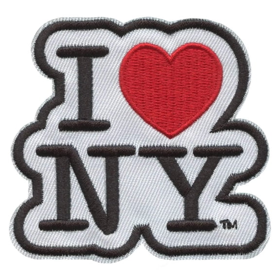 I Love New York Die Cut Sew-On Patch Black/White