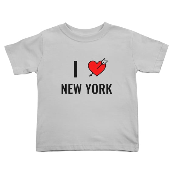 I Love New York Funny Toddler T-Shirts for Boys Girls (Gray, Youth L)