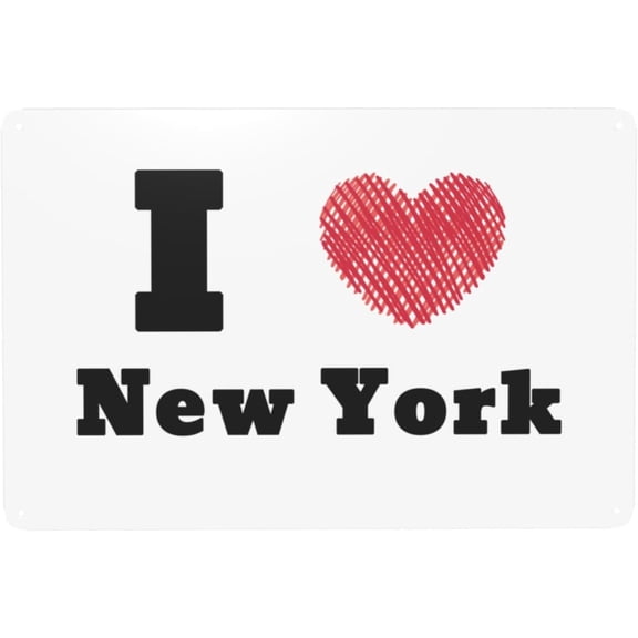 I Love New York Metal Signs 12 x 8 Inch tin signs Funny Garage Wall Decor Man Cave Decor