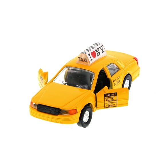 I Love New York Modern Taxi, Yellow - Showcasts 9989W-ILNY - 5" Scale Diecast Model Car