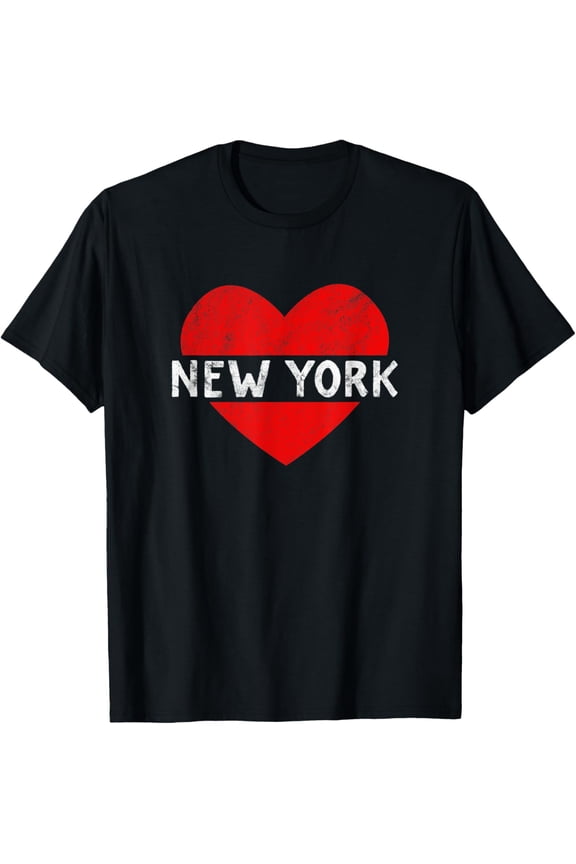 I Love New York USA State Retro Vintage Heart Gift T-Shirt men and women can wear, black, white, gifts