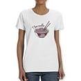 thumbnail image 1 of I Love Noodles Bowl Art T-Shirt Women -Smartprints Designs, Female x-Large, 1 of 4