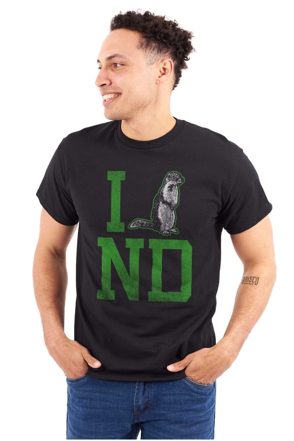 I Love North Dakota Squirrel Funny Plus Size Crewneck Graphic Tee Shirt Brisco Brands 2X