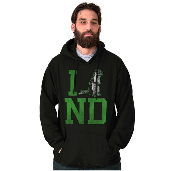 I Love North Dakota Squirrel Funny Unisex Plus Fleece Graphic Hoodie Brisco Brands 3X