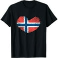thumbnail image 1 of I Love Norway Heart Flag T-Shirt, 1 of 4