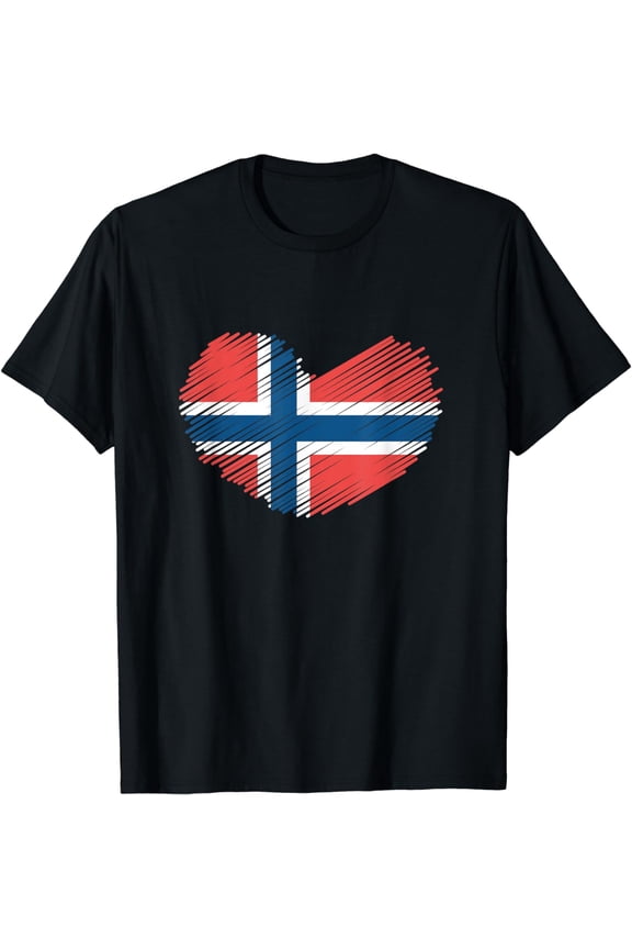 I Love Norway Heart Flag T-Shirt