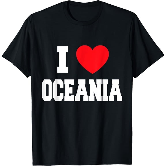 I Love Oceania T-ShirtMen and women, Black T-shirt, size: Extra large