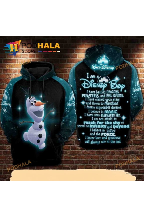 I Love Olaf All Over Print 3D Hoodie T-Shirt