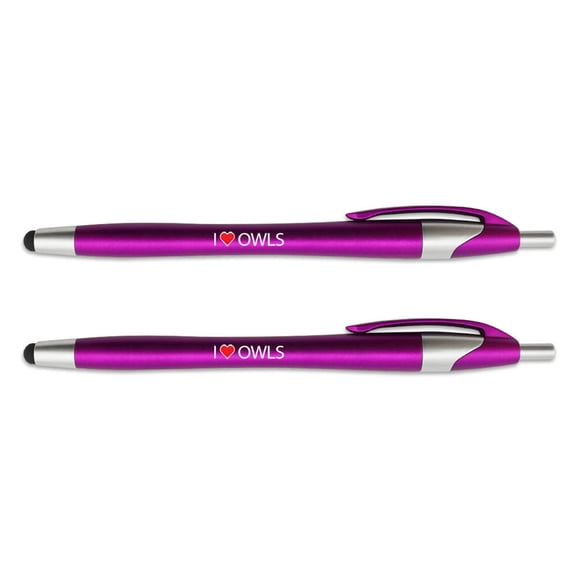 I Love Owls Stylus Ball Point Pen 2 Pack