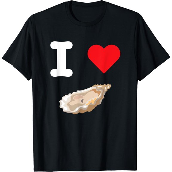 I Love Oysters Mollusk Mignonette Cocktail Gourmet Seafood T-Shirt100% cotton