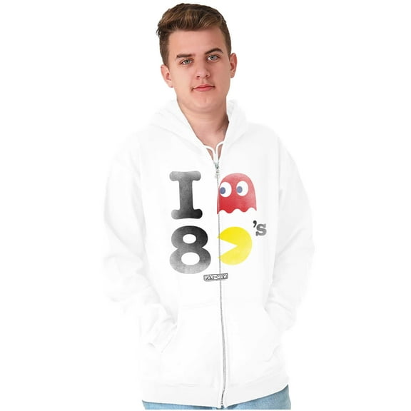 I Love Pacman 80's Unisex Plus Size Zip Hoodie Brisco Brands 5X
