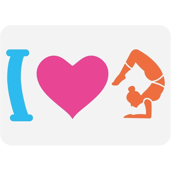 I Love Painting Stencil 8.3x11.7inch Hollowed Words Heart Pattern Stencil for Painting Reusable Woman Silhouette Drawing Template for Painting on Fabric Canvas Clothes Wood