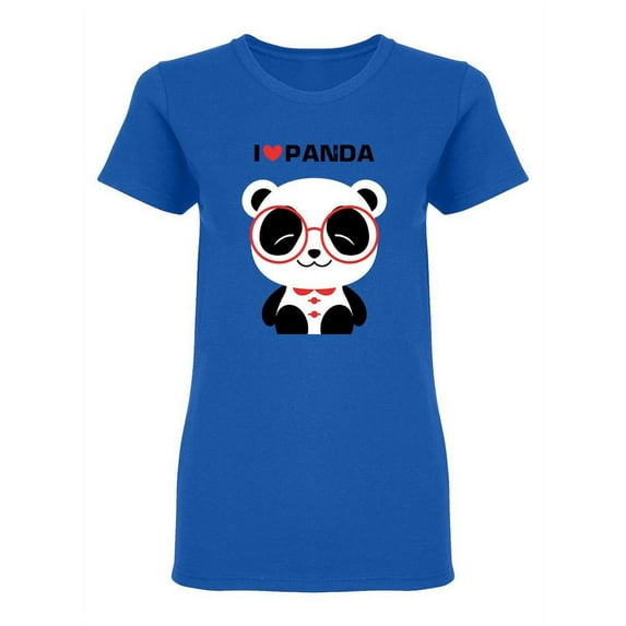 I Love Panda Shaped T-Shirt Women -Image by Shutterstock, Female Large
