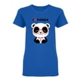 thumbnail image 1 of I Love Panda Shaped T-Shirt Women -Image by Shutterstock, Female XX-Large, 1 of 2