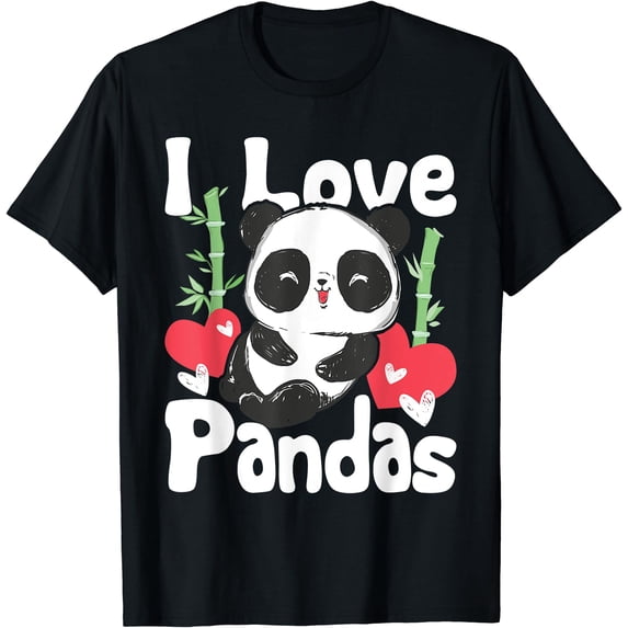I Love Pandas - Cute Kawaii Panda Bear T-Shirt - Walmart.com