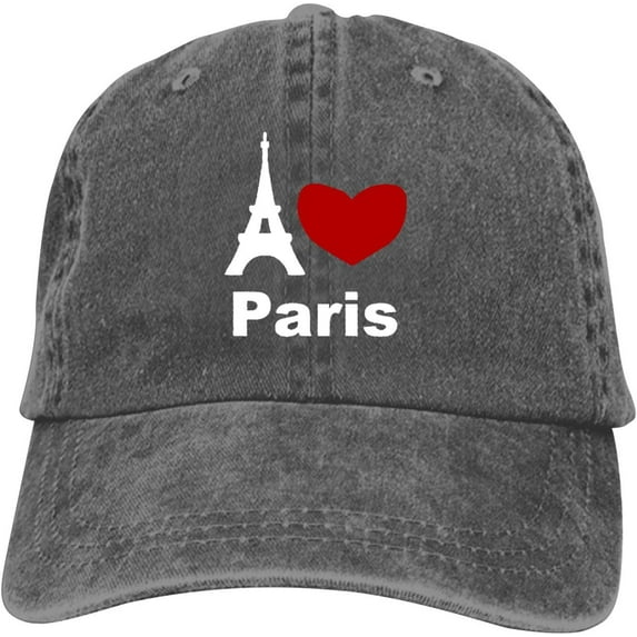 I Love Paris Baseball Cap Vintage Adjustable Washed Hats Cowboy Hats Denim Dad Hat for Men Women Boy Girl