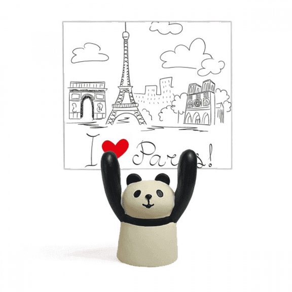 I Love Paris France Eiffel Tower Line Memo Holder Cartoon Animal Panda Stand Decoration