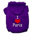thumbnail image 1 of I Love Paris Screen Print Pet Hoodies, Purple - Extra Large 16, 1 of 1