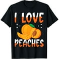 thumbnail image 1 of I Love Peaches Funny Creative Graphic T-Shirt, 1 of 3