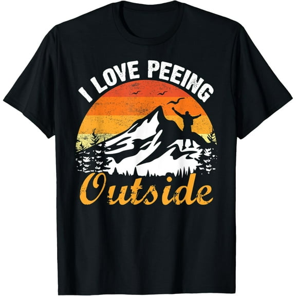 I Love Peeing Outside Retro Vintage Mountain Camping Hiking T-Shirt