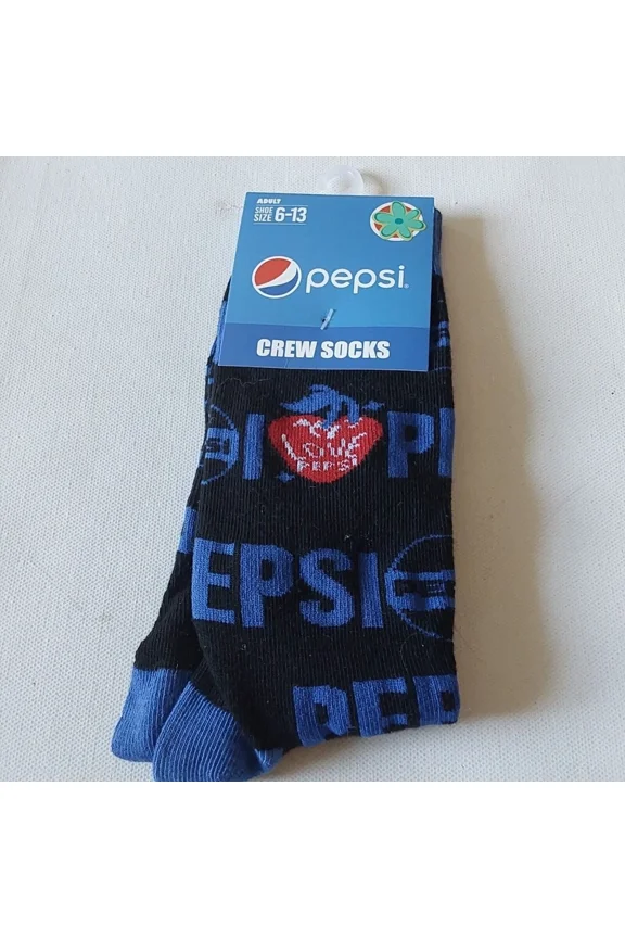 I Love Pepsi Adult Unisex Novelty Crew Socks Size 6-13