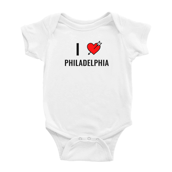 I Love Philadelphia Funny Baby Clothes Bodysuits Infant Boy Girl Unisex
