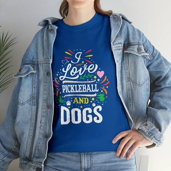 I Love Pickleball And Dogs Pickleball Player And Dog Lover T-Shirt