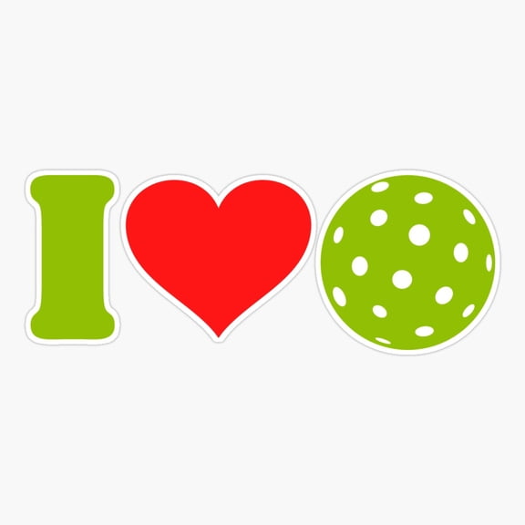 I Love Pickleball Ball Lover Sticker